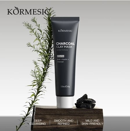 KORMESIC Charcoal Clay Mask untuk wajah bebas komedo