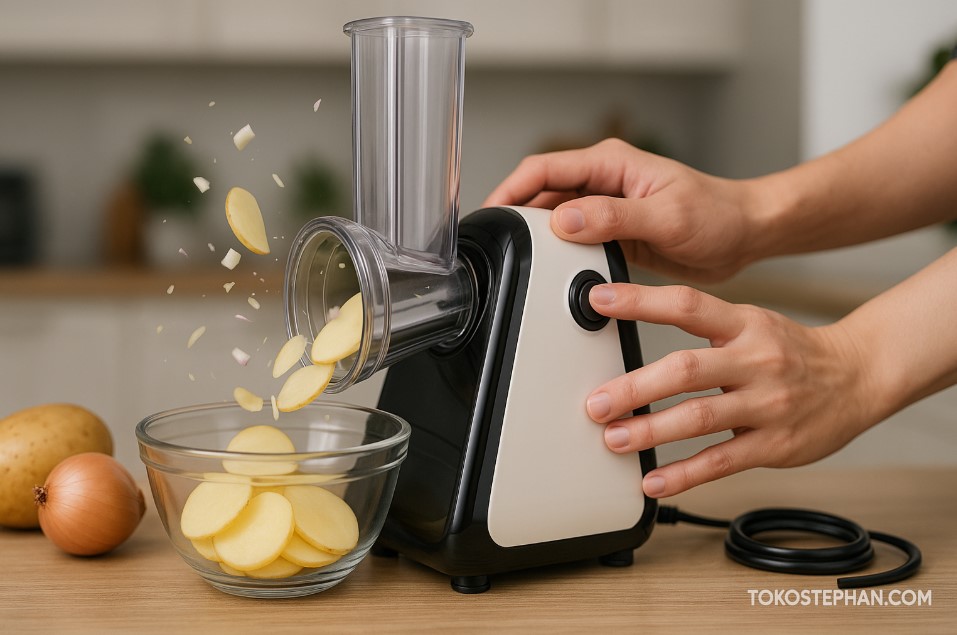 Cara memegang alat potong sayur elektrik