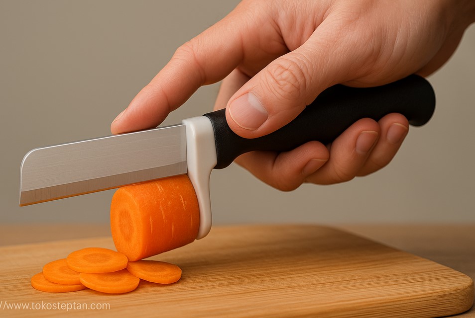 Cara memegang alat potong sayur manual