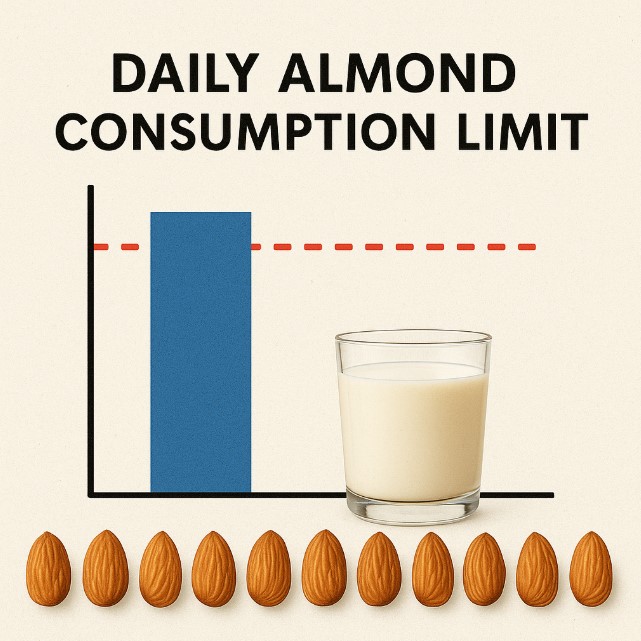 Grafik batas konsumsi almond harian