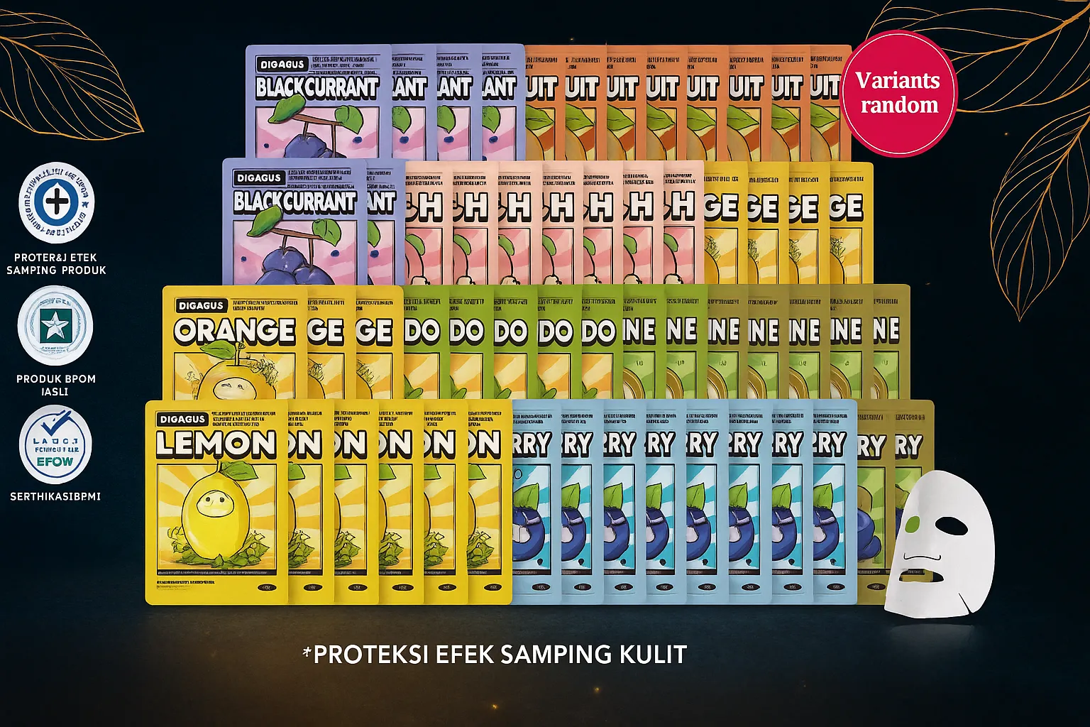 Bioaqua Nourish Sheet Mask Mix 20Pcs - Paket Masker Sheet Lengkap