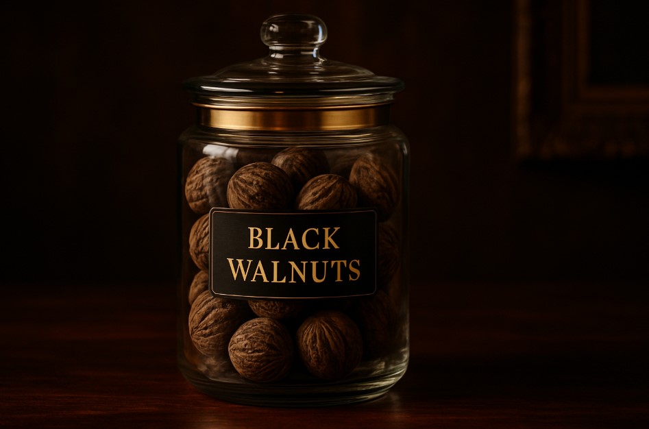 Black walnut asli Amerika dengan cangkang keras