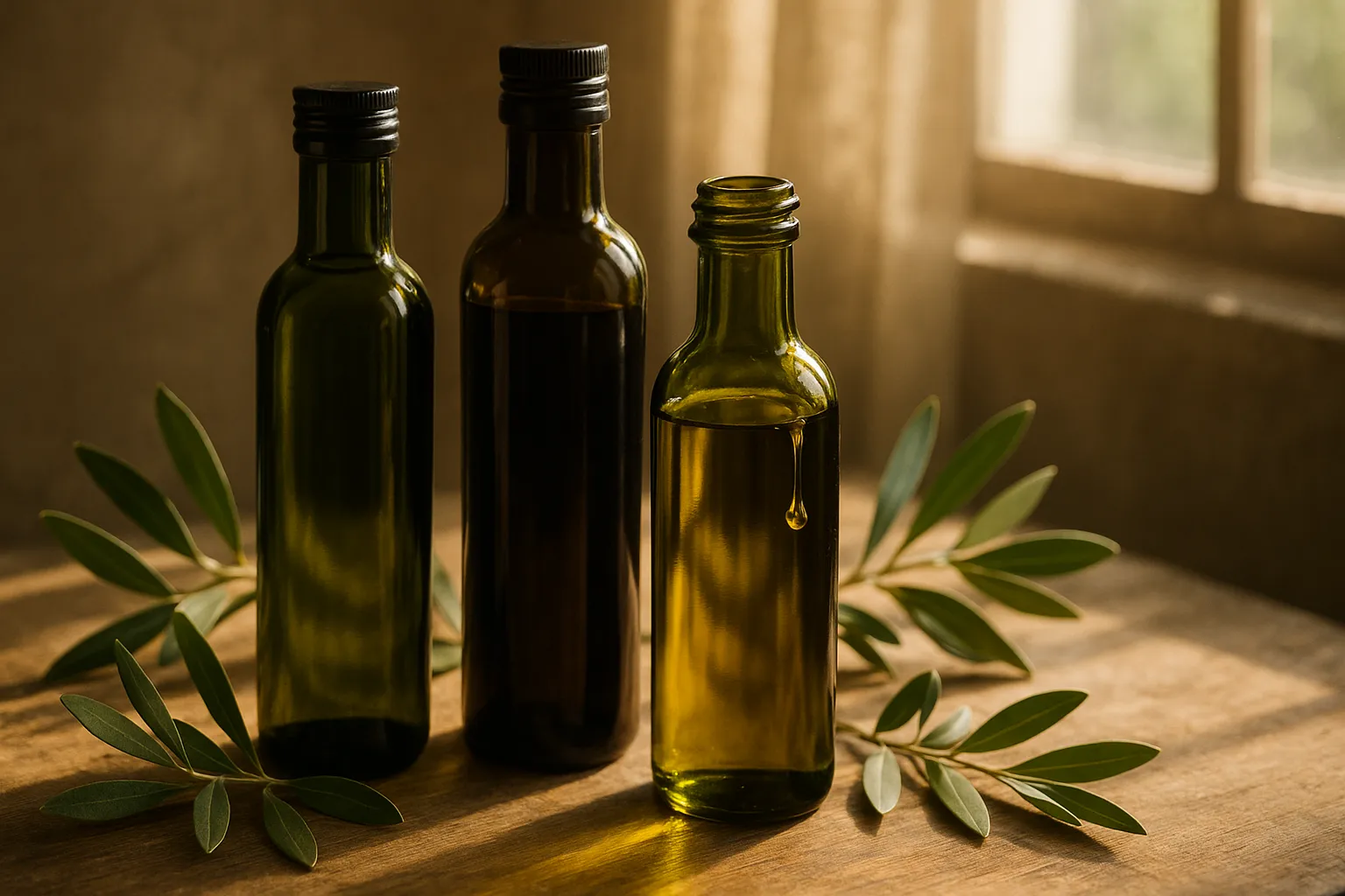 Botol kaca gelap untuk minyak zaitun berkualitas