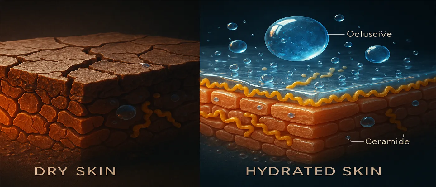 Ilustrasi cara kerja moisturizer pada kulit