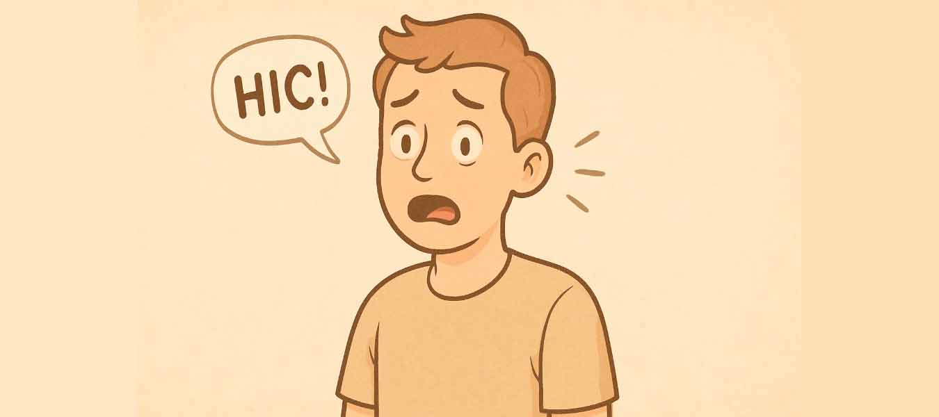 Orang mengalami cegukan ringan