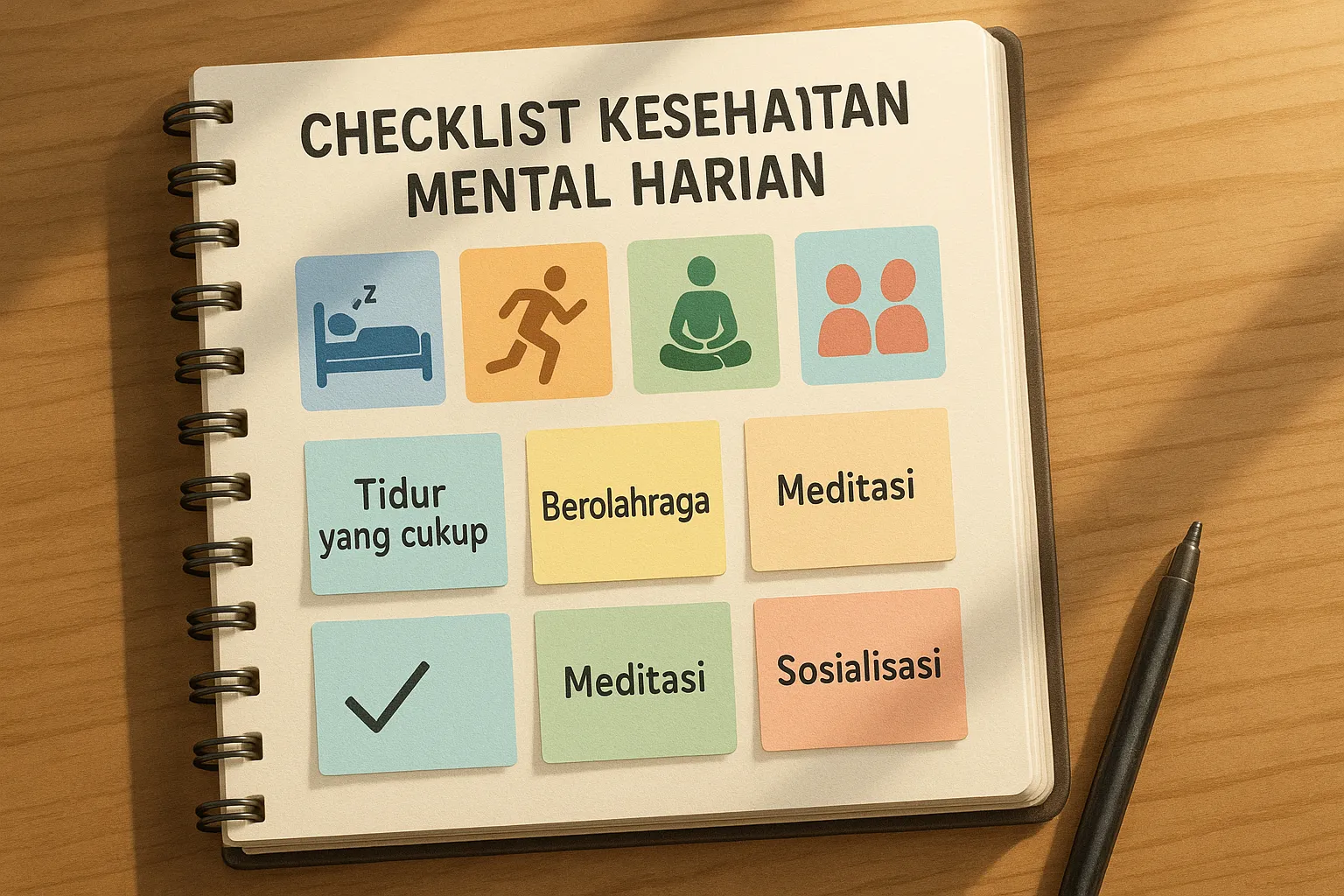 Infografis checklist kesehatan mental harian