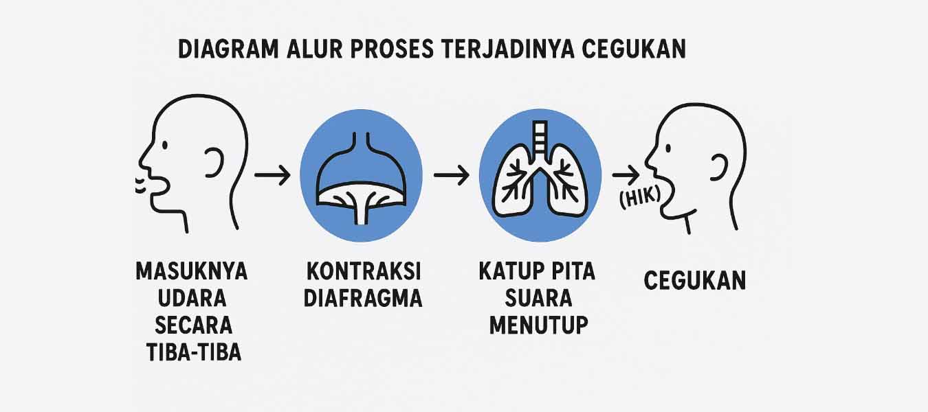Diagram alur proses terjadinya cegukan