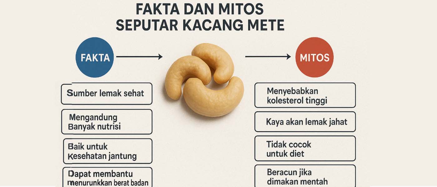 Ilustrasi fakta dan mitos seputar kacang mete