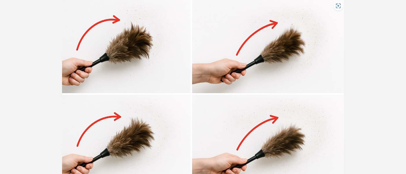 Contoh gerakan kemoceng yang salah