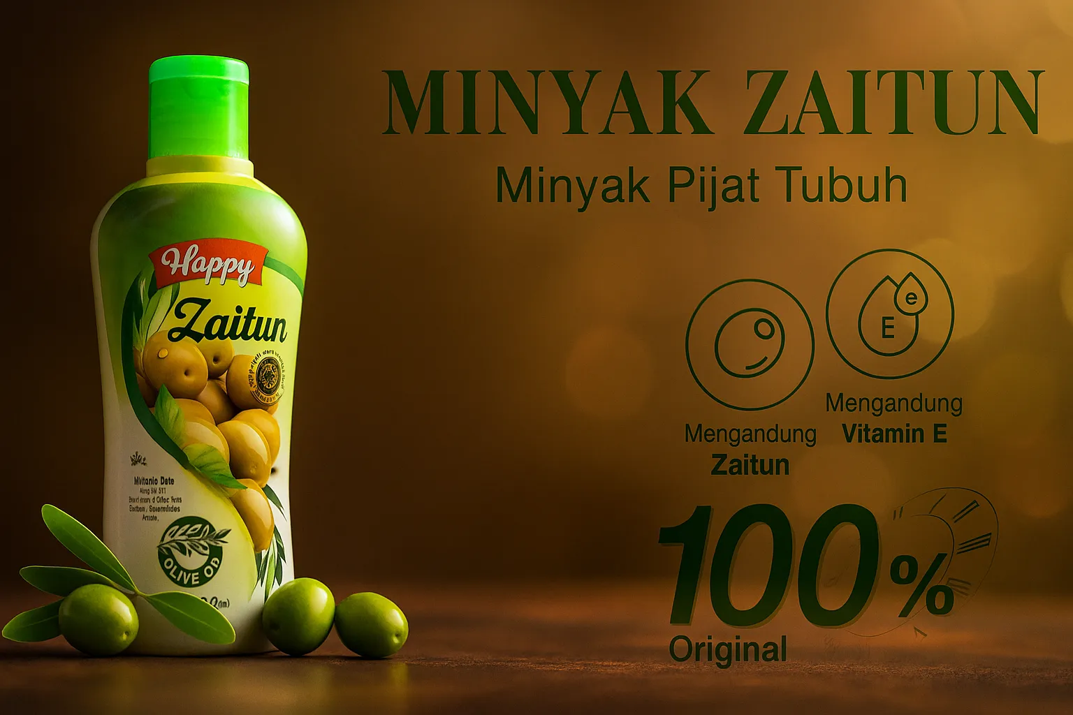 Happy Minyak Zaitun 100ml untuk Pijat dan Perawatan