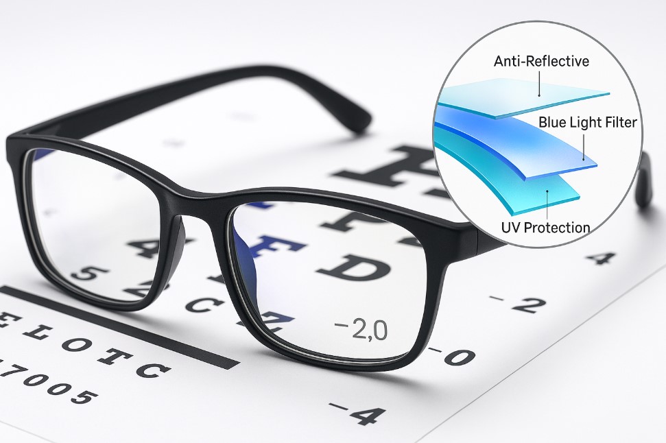 Kacamata minus dengan lapisan anti radiasi