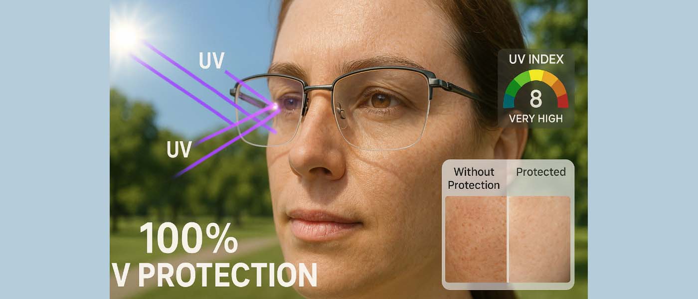 Kacamata dengan perlindungan UV untuk aktivitas outdoor