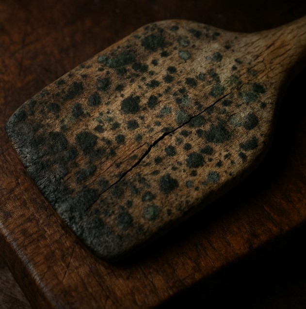 Spatula kayu berjamur