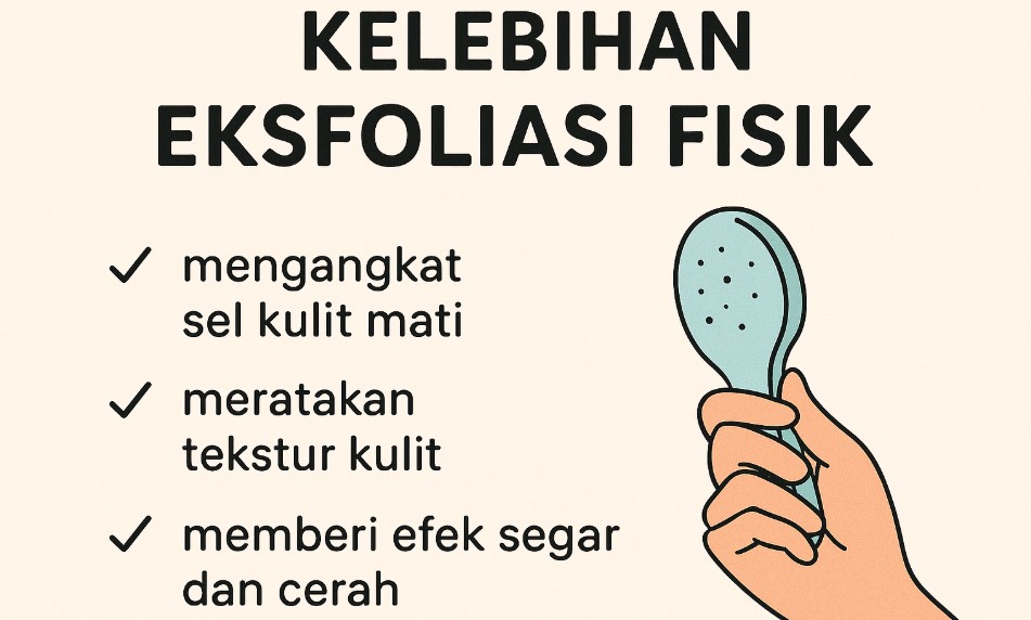 Kelebihan eksfoliasi fisik