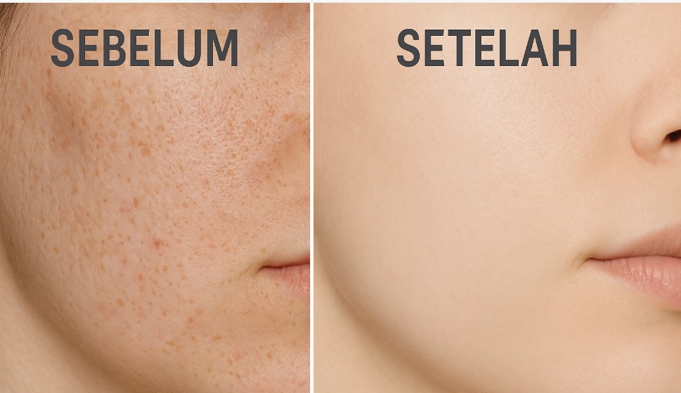 Kulit glowing setelah eksfoliasi rutin