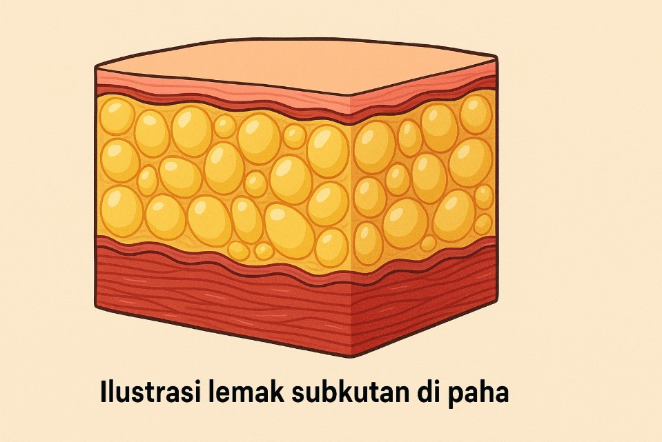 Ilustrasi lemak subkutan di paha