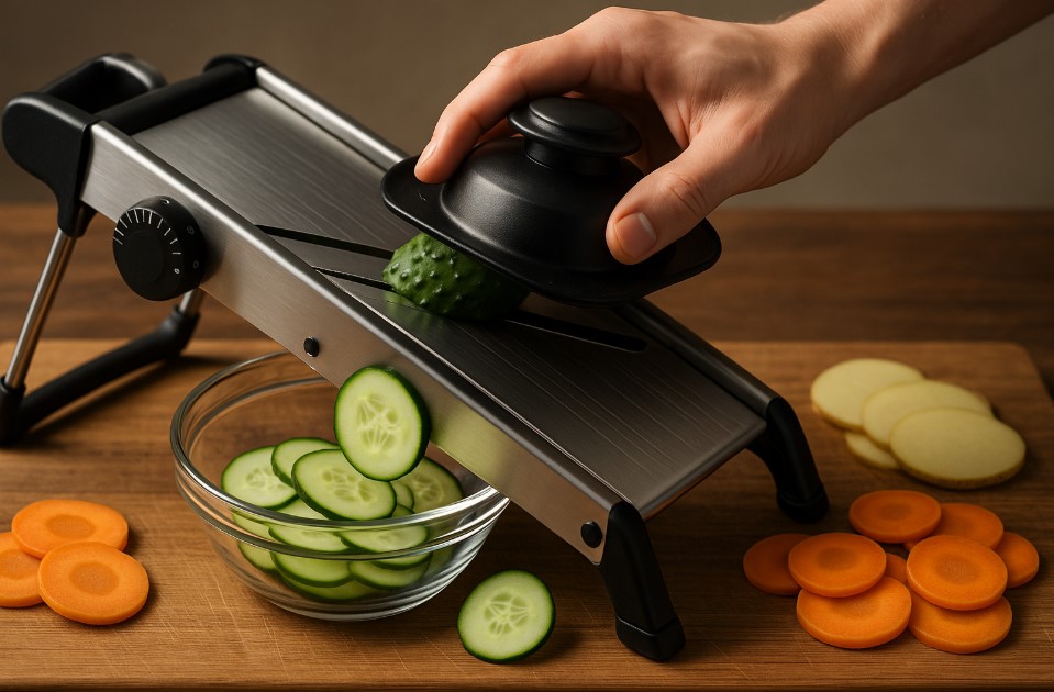 Mandolin slicer untuk mengiris sayuran tipis