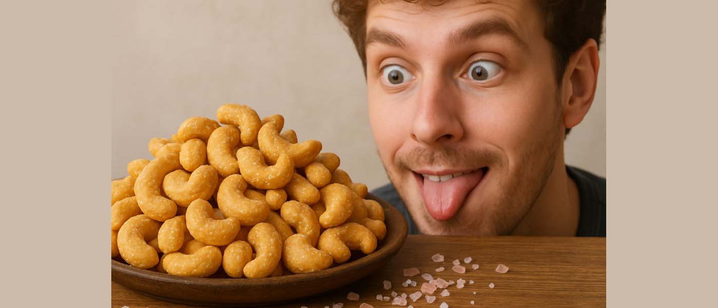 Kacang mete gurih asin dengan tekstur renyah