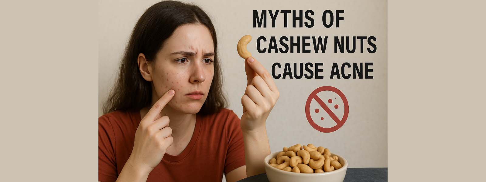 Ilustrasi mitos kacang mete menyebabkan jerawat