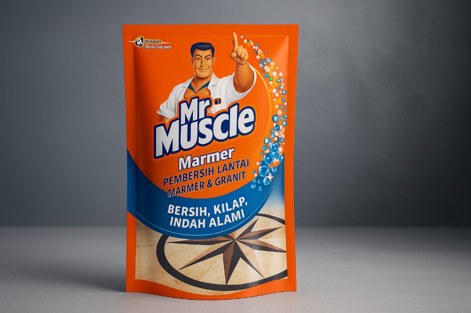 Mr Muscle Marmer Pembersih Lantai Marmer Granit Pouch 720 Ml X2 - Pembersih Lantai Alam Premium