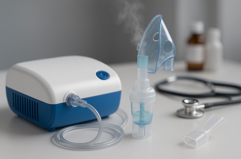 Nebulizer kompresor untuk terapi pernapasan