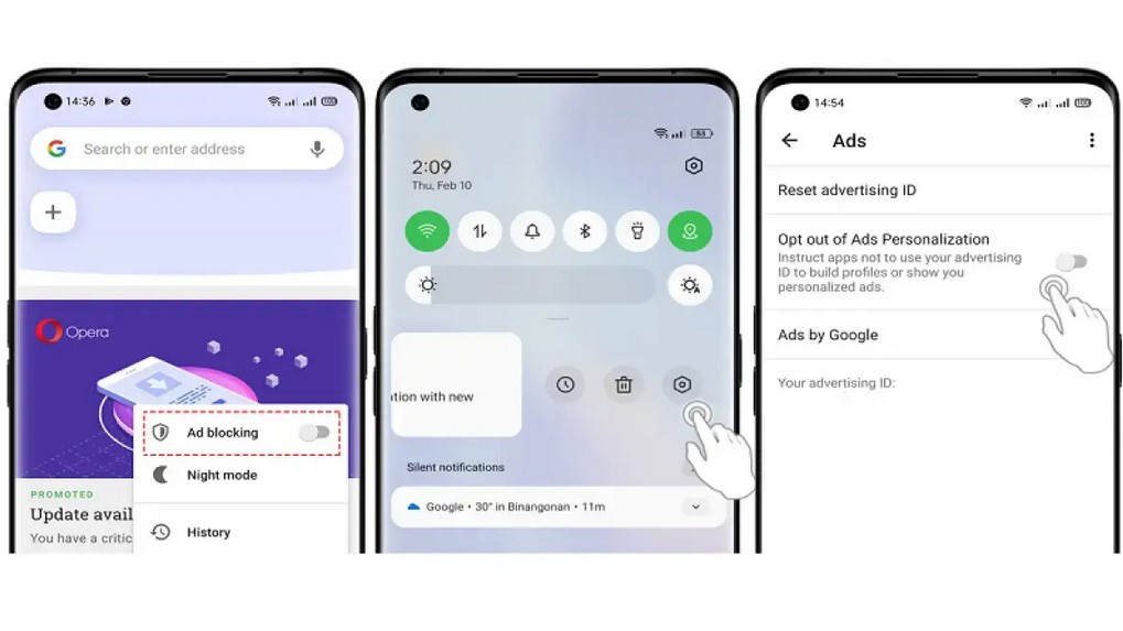 Nonaktifkan iklan di Browser OPPO