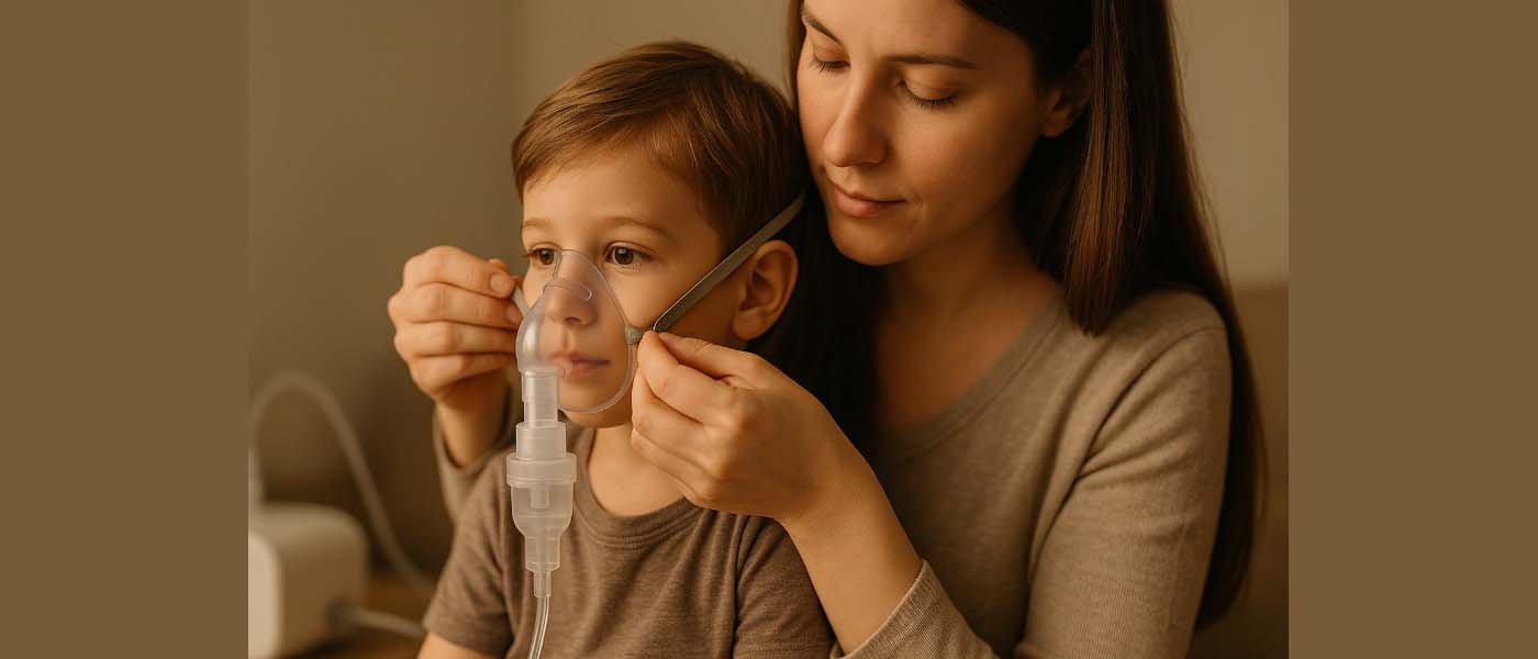 Cara memasang masker atau corong nebulizer dengan benar