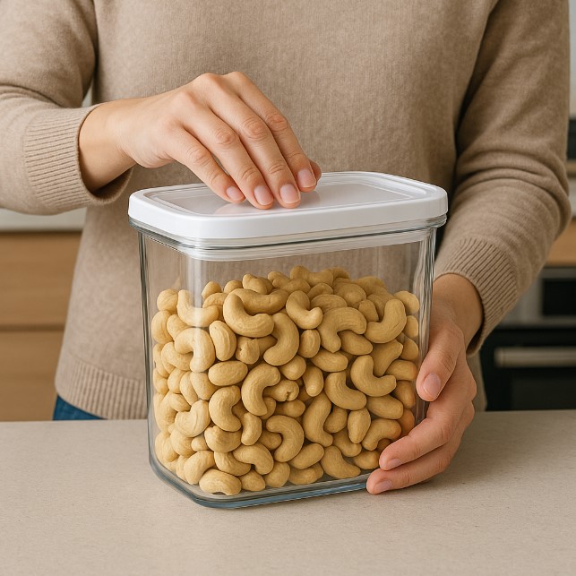 Contoh penyimpanan kacang mete yang benar