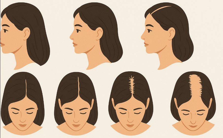 Pola kerontokan rambut wanita