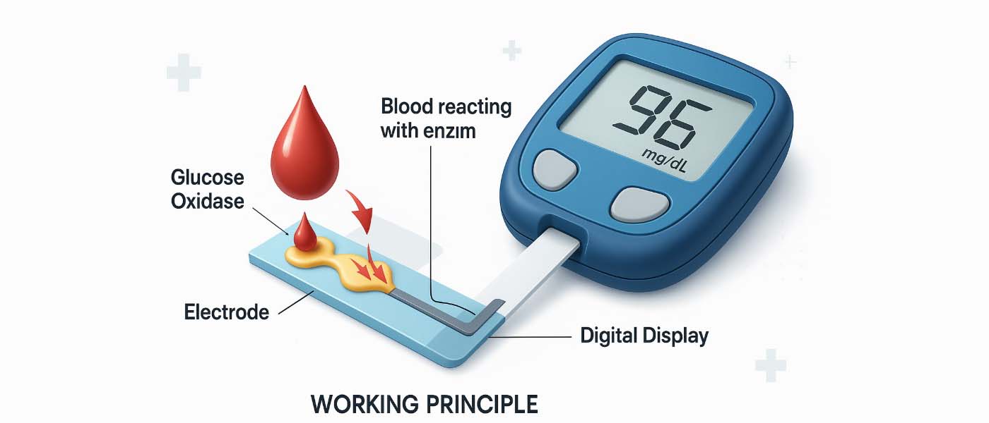 Ilustrasi prinsip kerja glucometer
