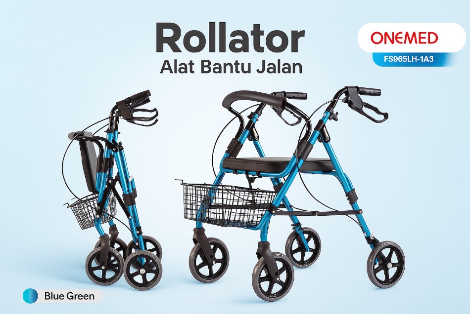 Rollator ONEMED FS965LH-1 A3 dengan Rem dan Kursi