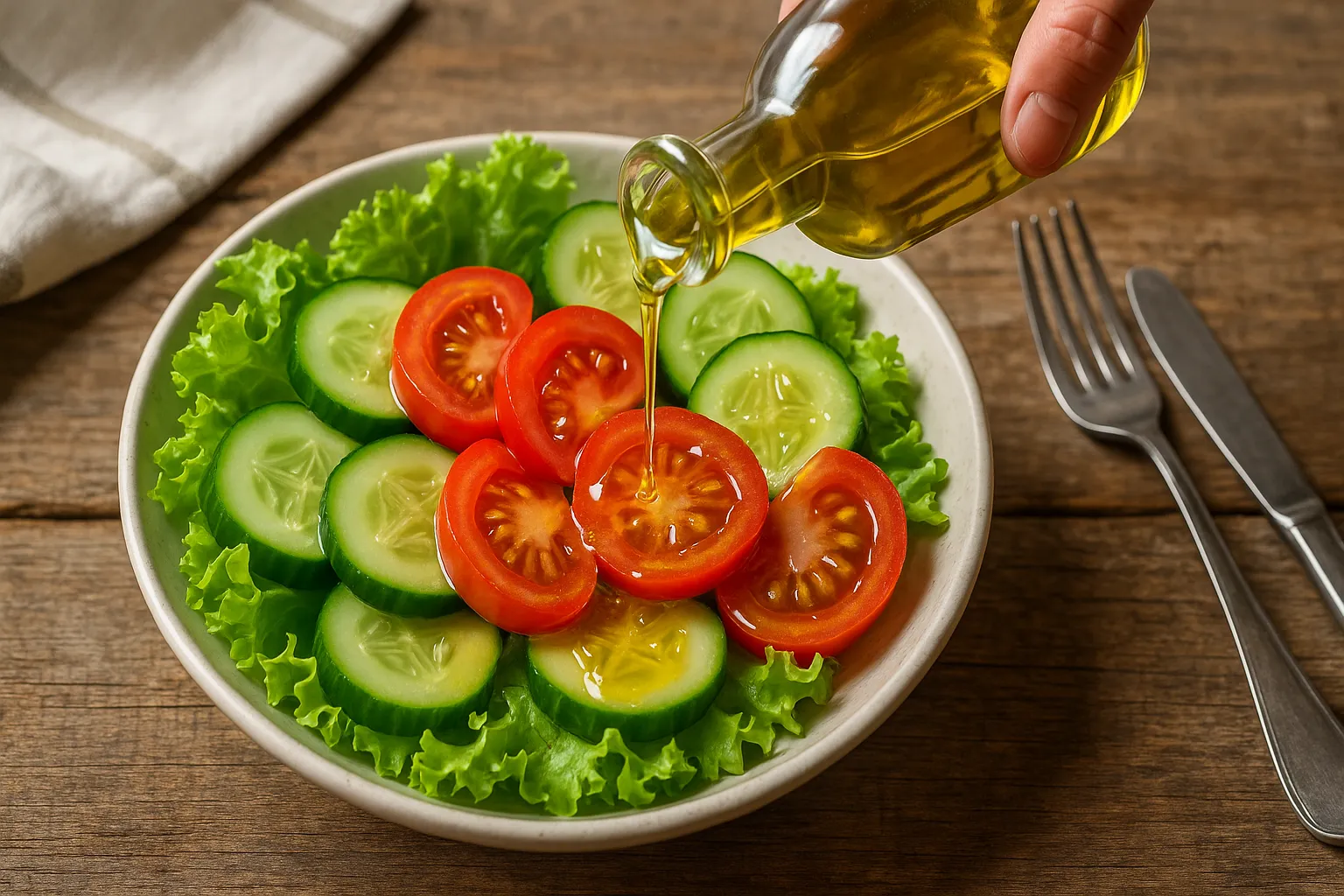 Salad dengan minyak zaitun