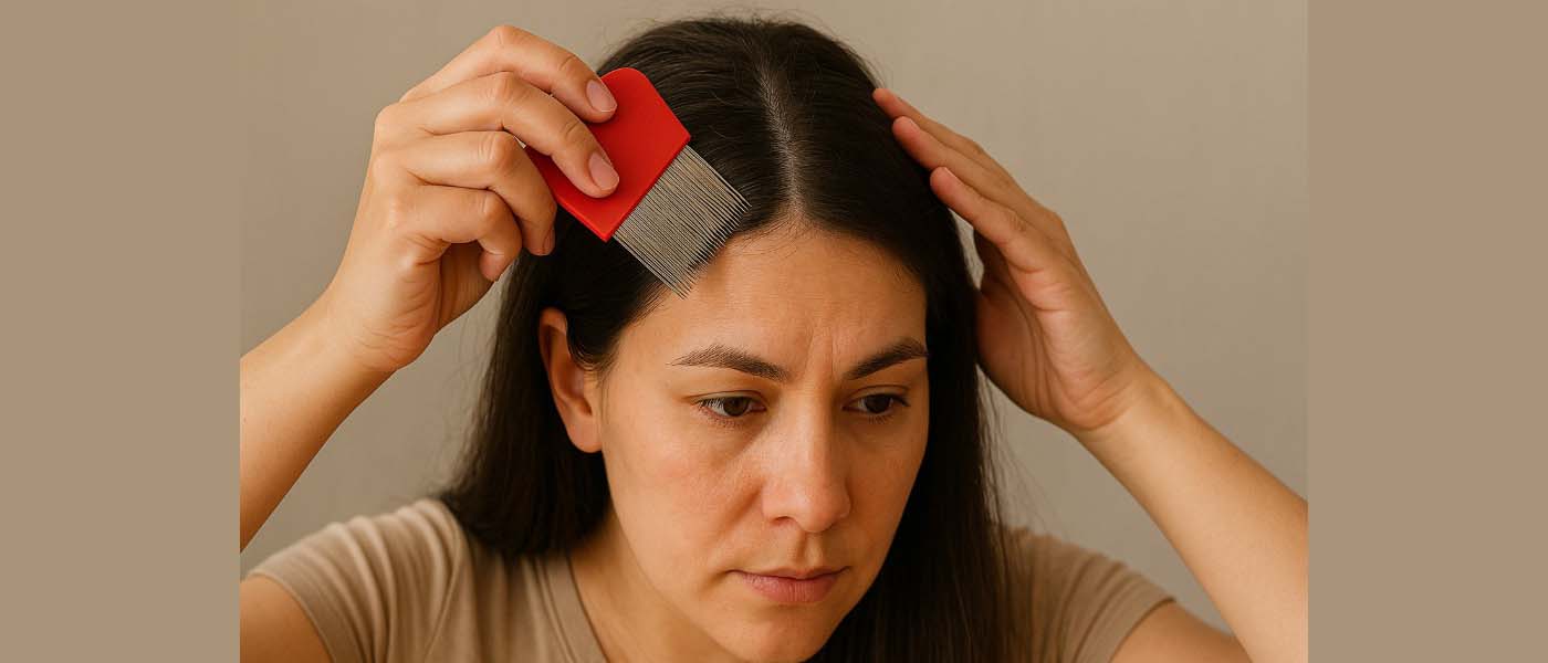 Menggunakan sisir serit untuk memantau kutu rambut