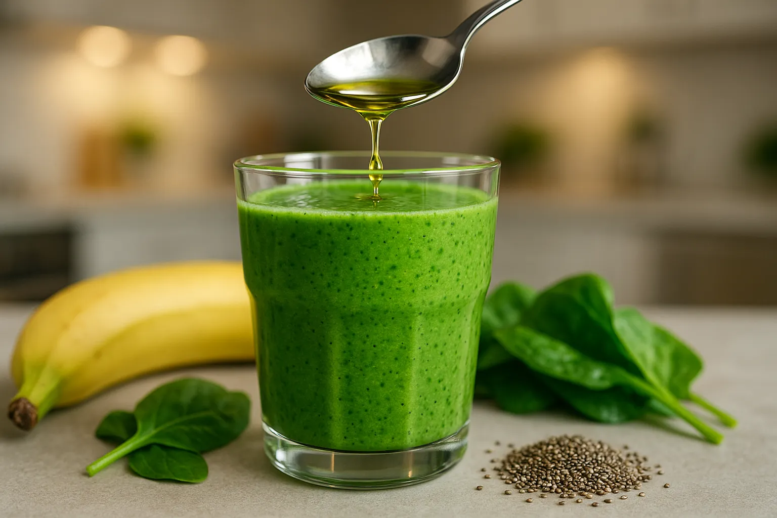 Smoothie dengan minyak zaitun