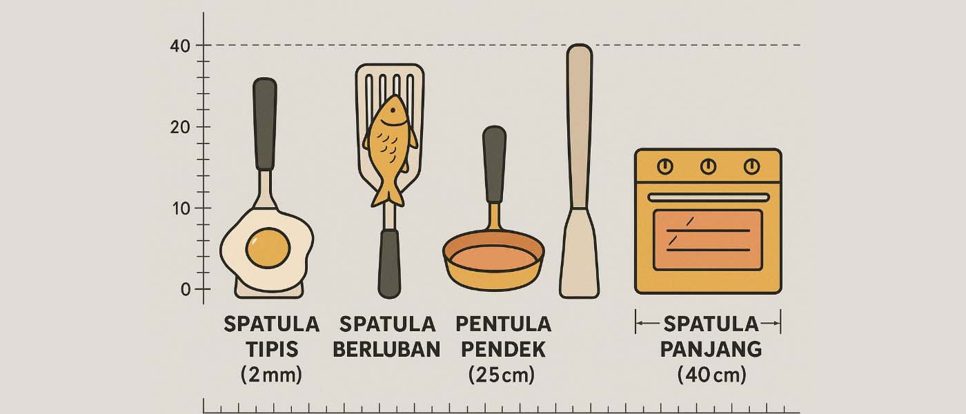 Spatula karet untuk mengaduk adonan kue