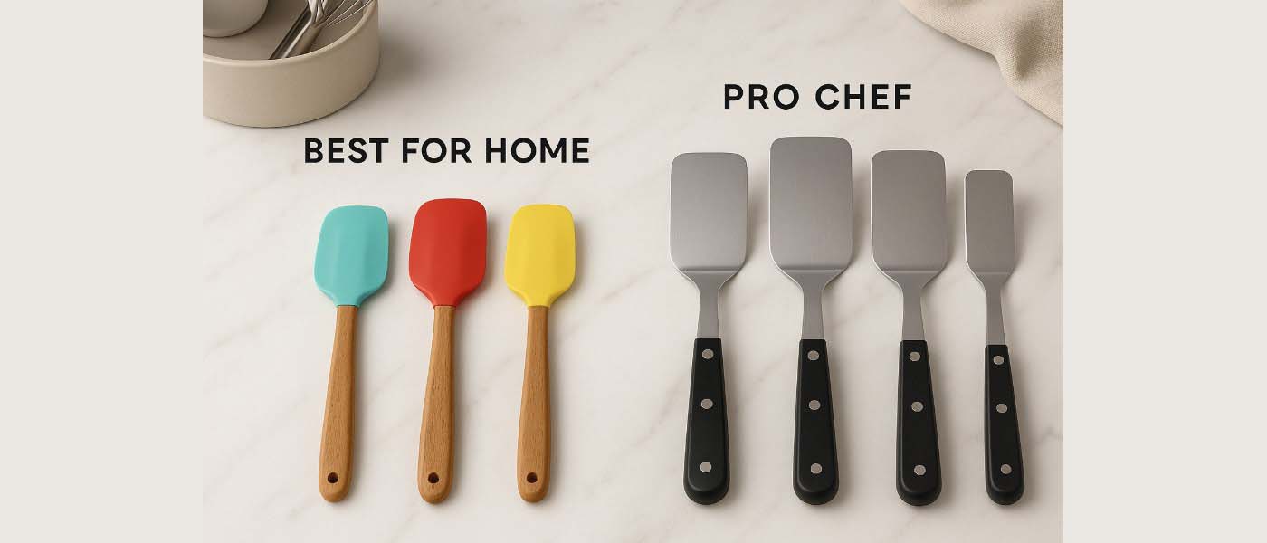 Spatula untuk memanggang dengan kepala lebar dan tebal
