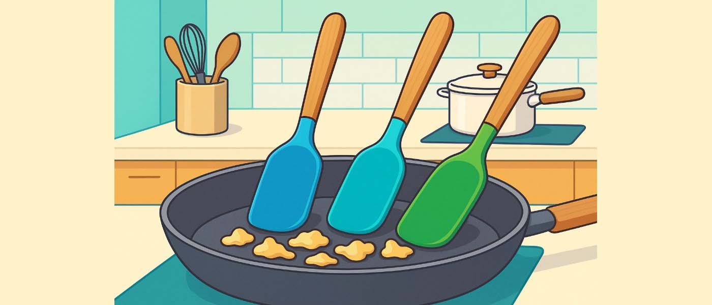 Spatula silikon dengan berbagai warna