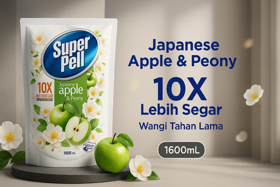 Superpell Japanese Apple And Peony 1600Ml - Pembersih Lantai Wangi Apel Jepang