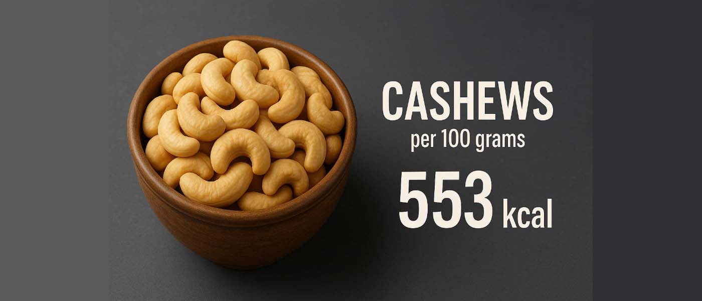 Tabel kalori kacang mete per 100 gram