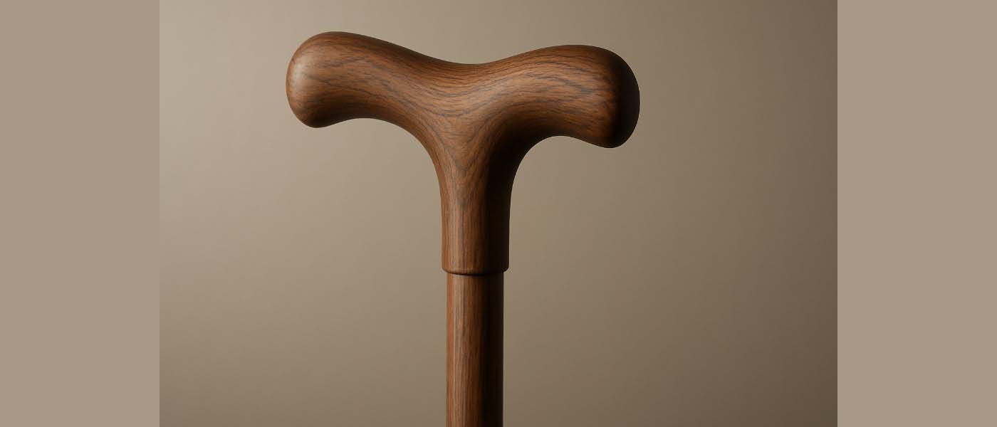 Tongkat jalan standar dengan pegangan ergonomis