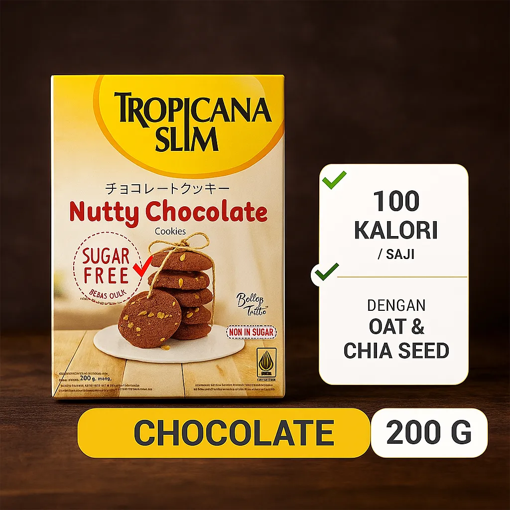 Tropicana Slim Nutty Cookies - Camilan Sehat Rendah Gula