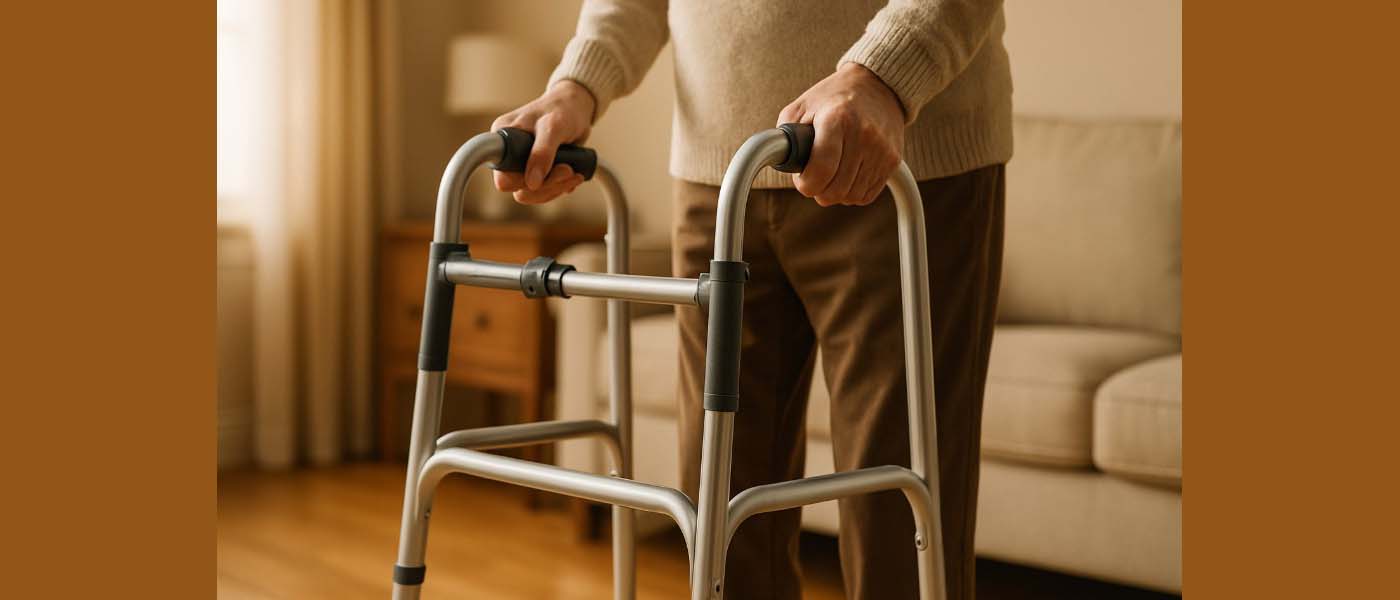 Walker standar tanpa roda dengan frame aluminium