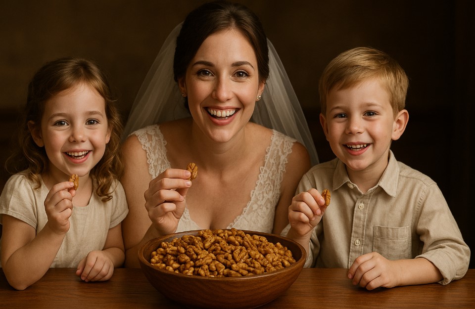 Kacang walnut panggang yang renyah