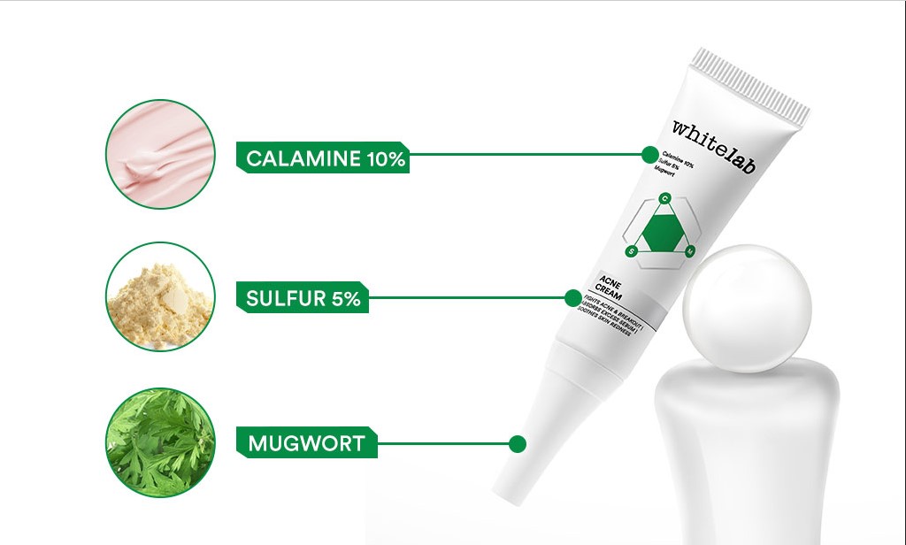 Whitelab Acne Cream dengan sulfur dan calamine