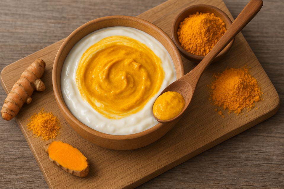 Campuran yogurt dan kunyit untuk perawatan selangkangan