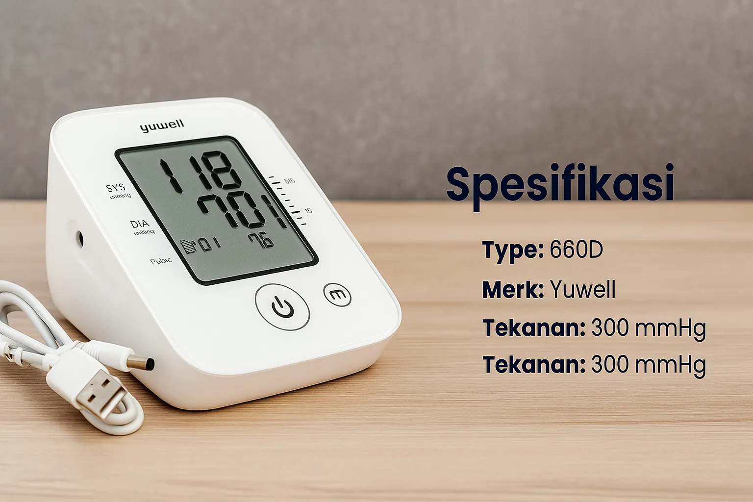 Yuwell YE660D Tensimeter Digital untuk Pemantauan Tekanan Darah